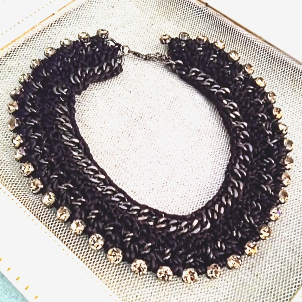 ABS Allen Schwartz Rhinestone Choker Necklace
